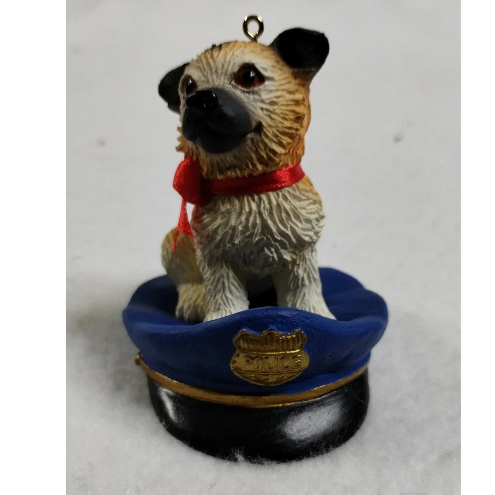 American Greetings Policeman Dog Ornament Police Hat Puppy Christmas Decor‎